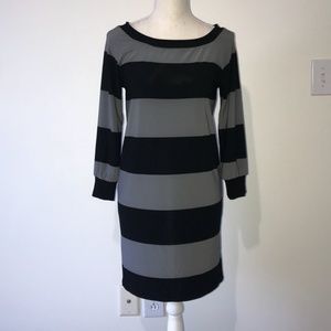 Large Norma Kamali Black/Gray Striped Dress